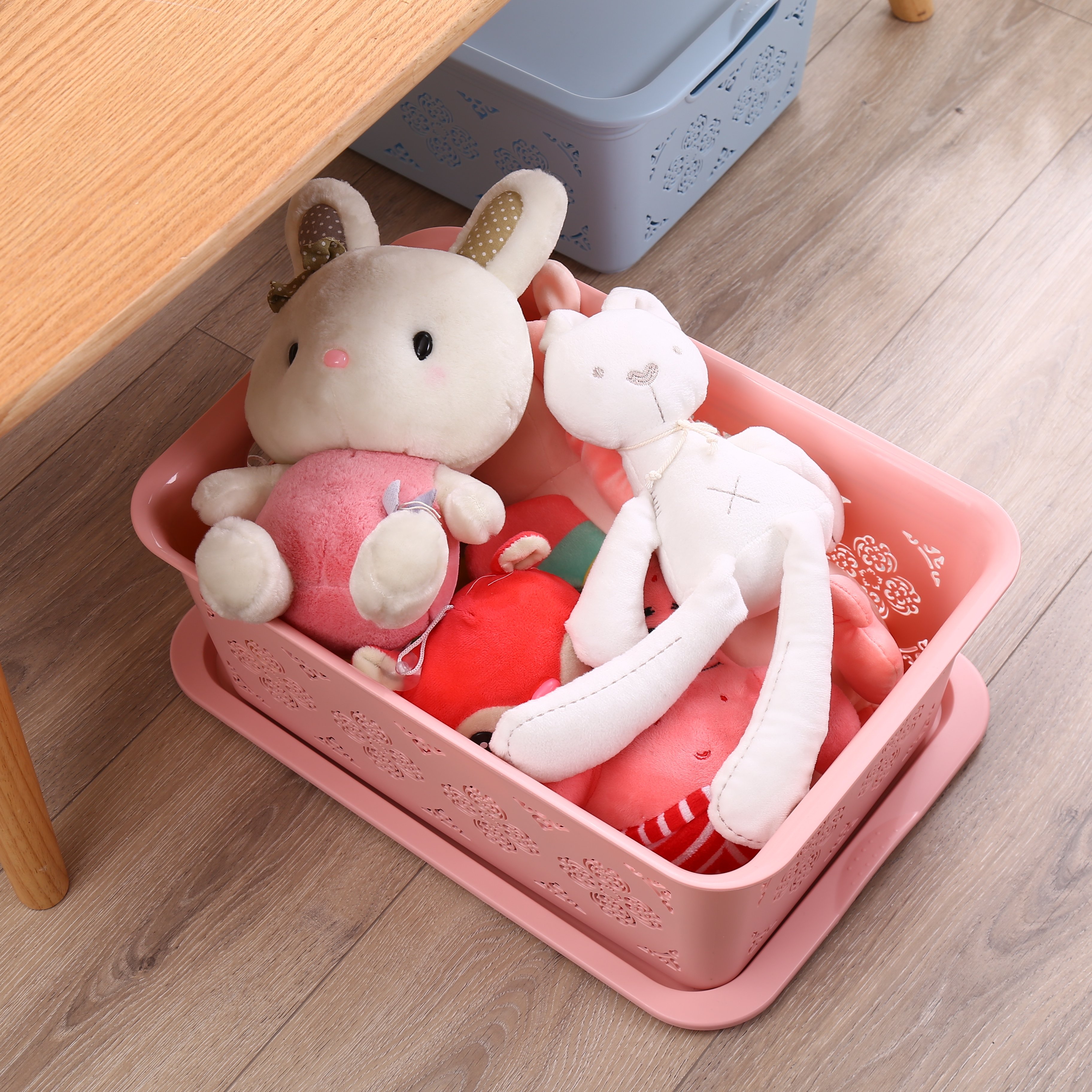 Stackable storage boxes & bins rattan basket plastic storage box drawer organizer clothes storage box toy organizer with lid