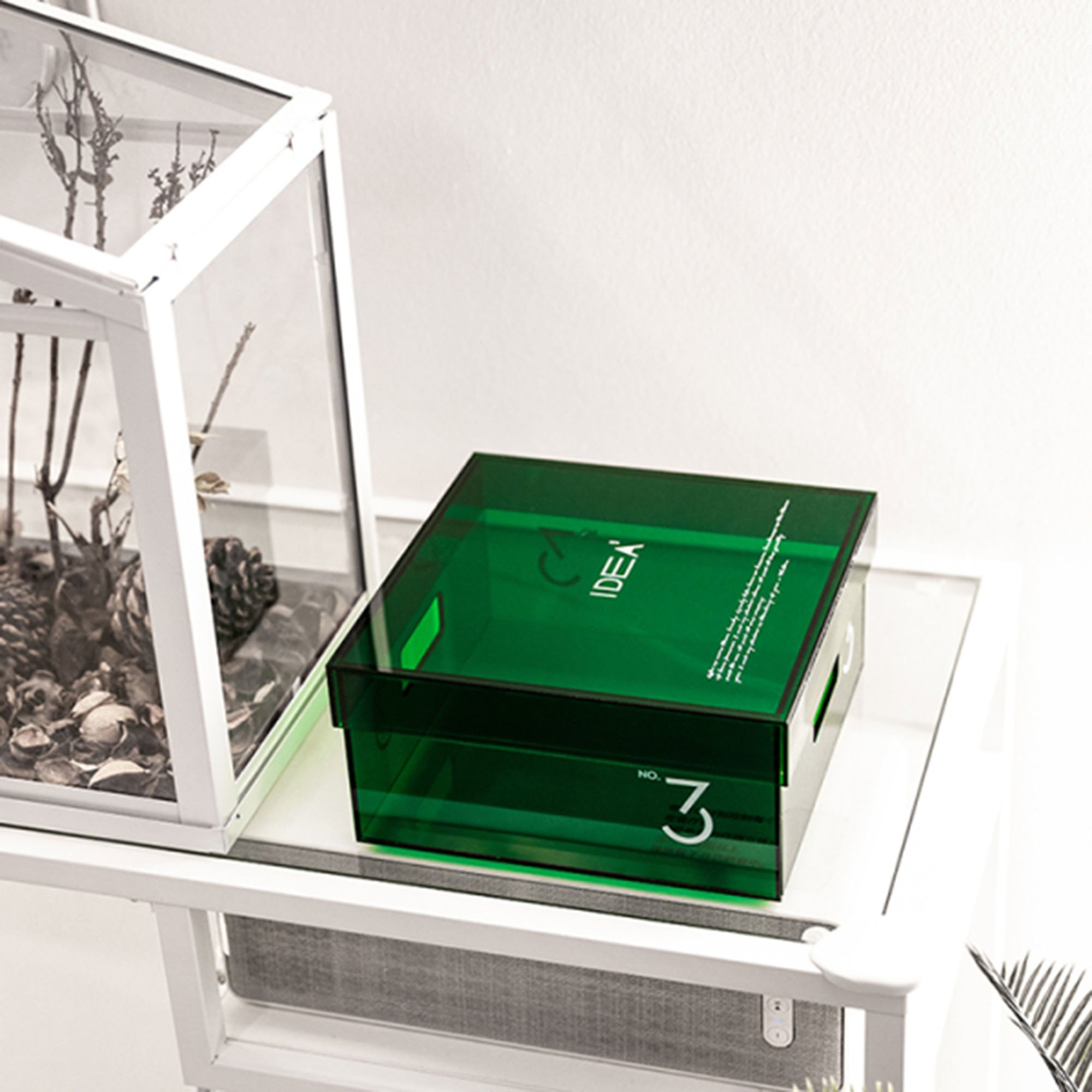 Acrylic Storage Box with Lids, Mult-Purpose Box Square Stackable for Office, Home, Cube Containers for Jewelry, Staples,Toys