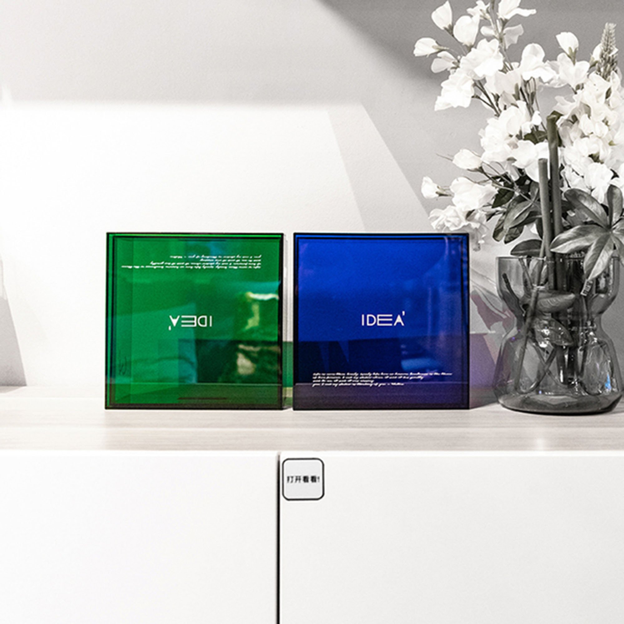 Acrylic Storage Box with Lids, Mult-Purpose Box Square Stackable for Office, Home, Cube Containers for Jewelry, Staples,Toys