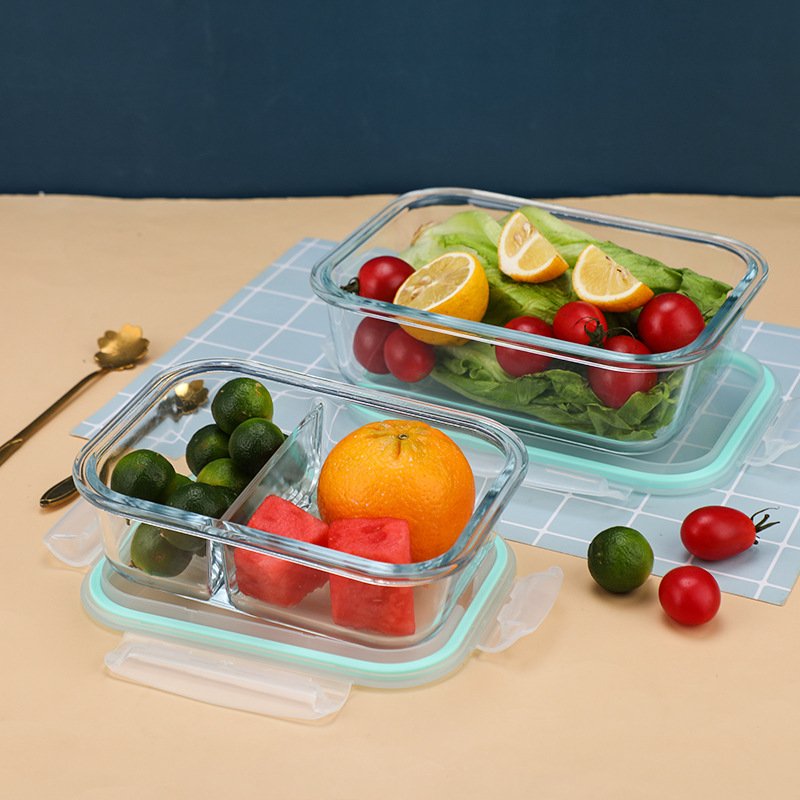 2023 NEW ARRIVAL Glass Lunch Box Glassware Kitchen Glass Food Storage Containers Set with PP Lids