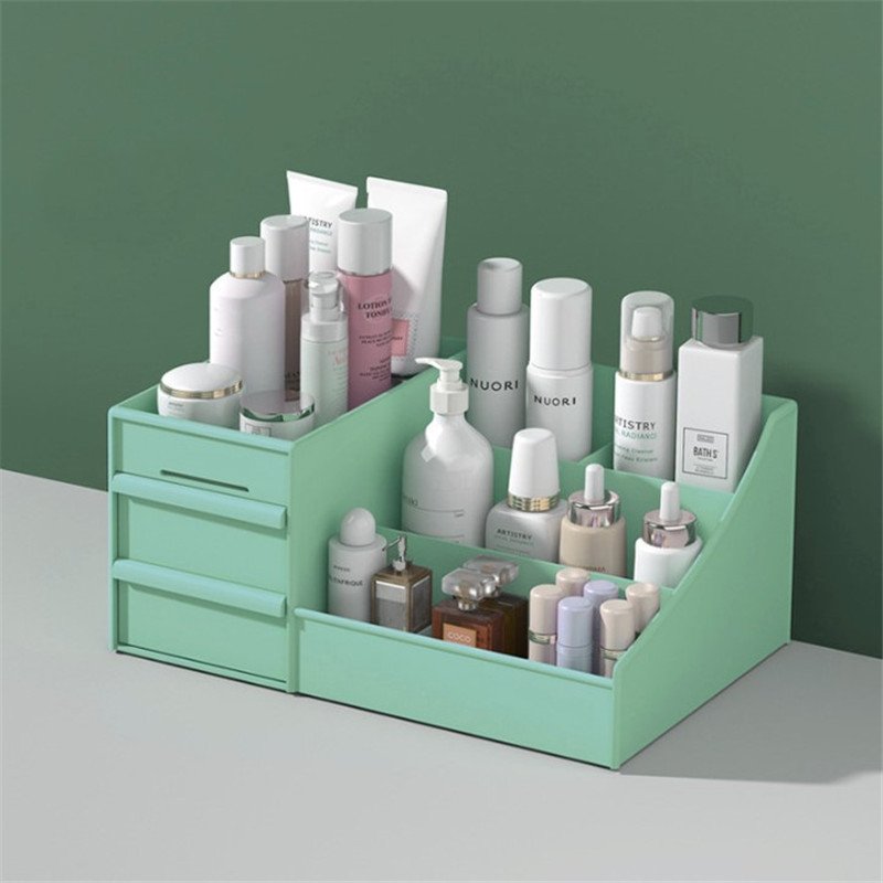 Drawer type finishing desktop skincare lipstick multifunctional storage plastic box cosmetics storage box plastic drawer storage