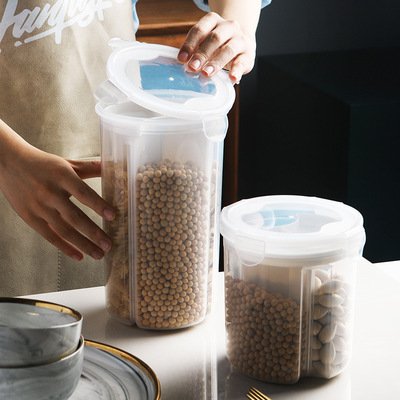 Hot Sale Quarter Grid Food Storage Container PP Plastic airtight With Lid vacuum food storage containers