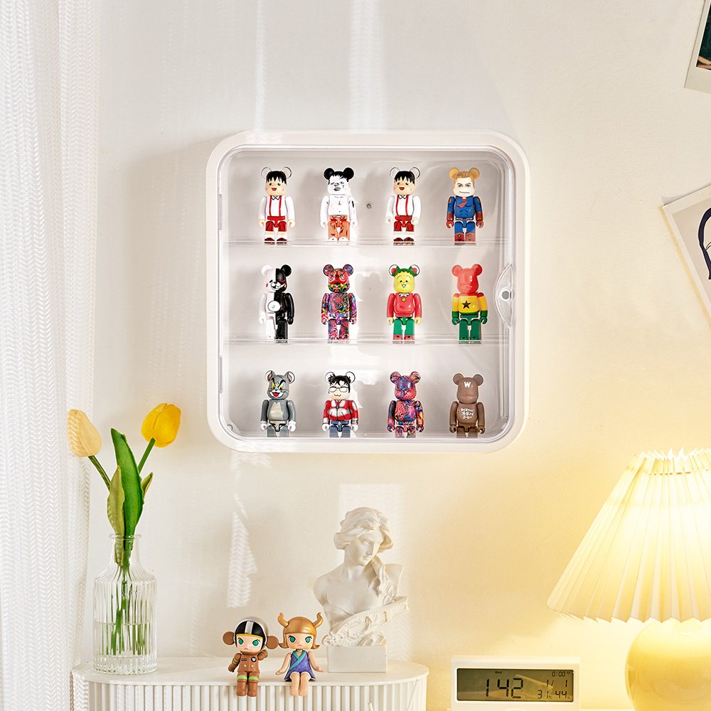 Minifigures Miniature Display Case Collectibles Display Box Wall Mounted Figure Display Curio Cabinet