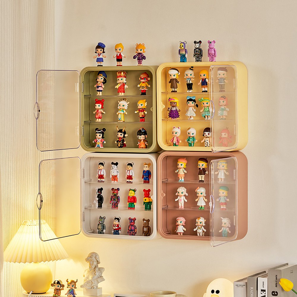 Minifigures Miniature Display Case Collectibles Display Box Wall Mounted Figure Display Curio Cabinet