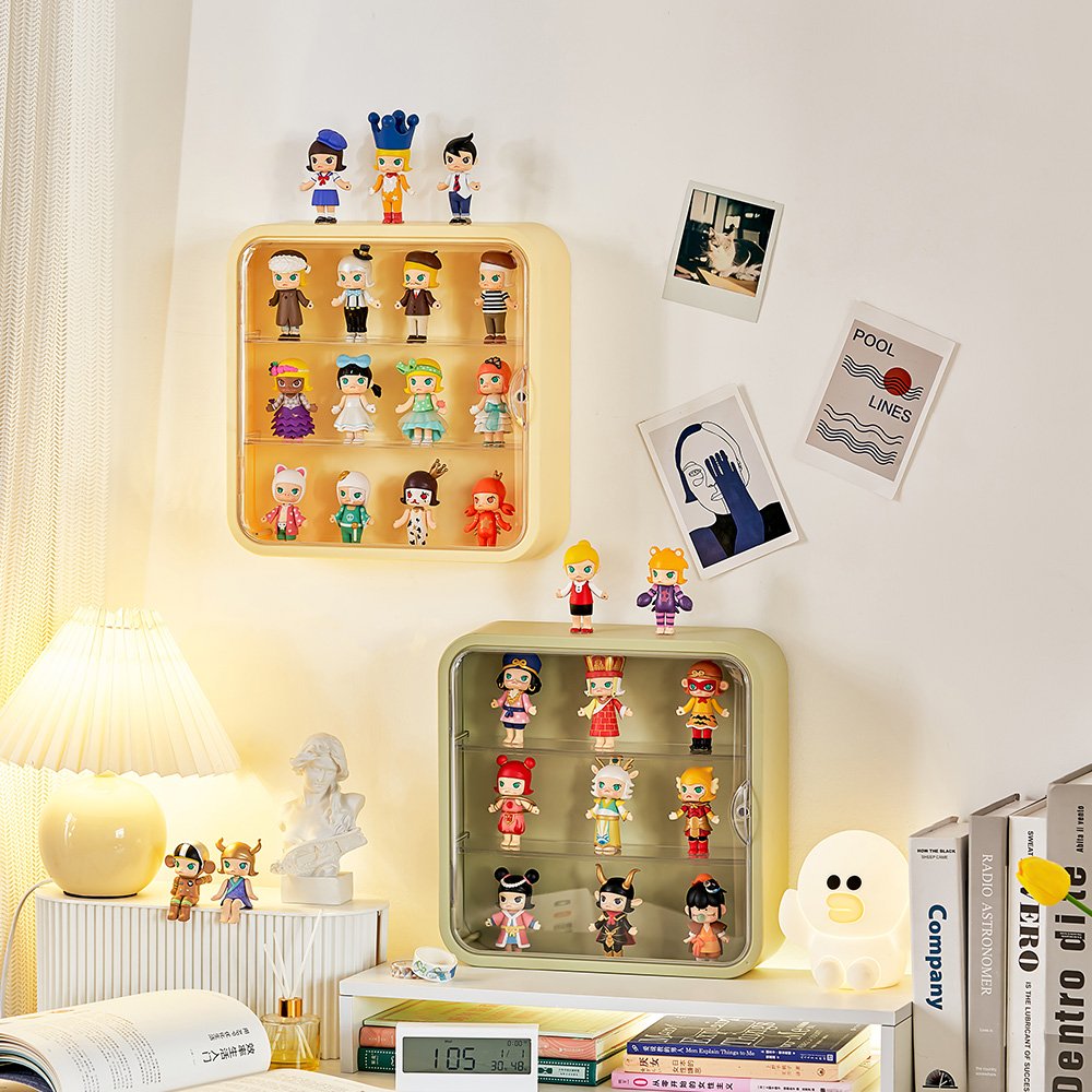Minifigures Miniature Display Case Collectibles Display Box Wall Mounted Figure Display Curio Cabinet