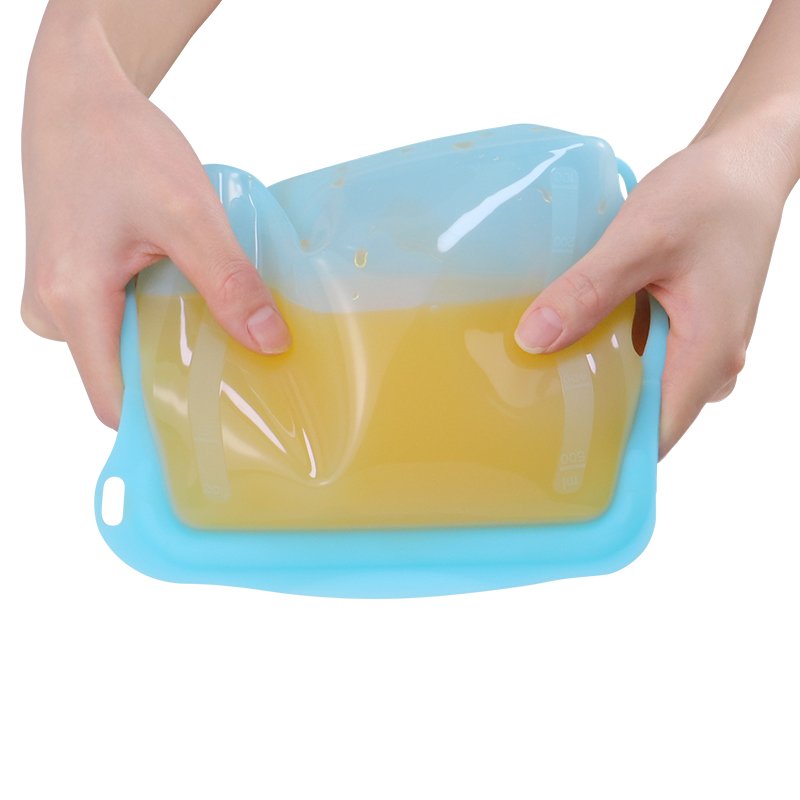 Reusable Waterproof Silicone Kitchen Food Storage Freezer Bags and Container Stand Up Pouch Fresh-keeping Bag for Food Packaging