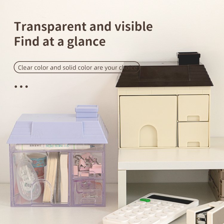 NEW ARRIVAL Multi-function Desktop Sundries Cosmetic School Supplies Multi-grid PS Plastic Storage Box With Drawer