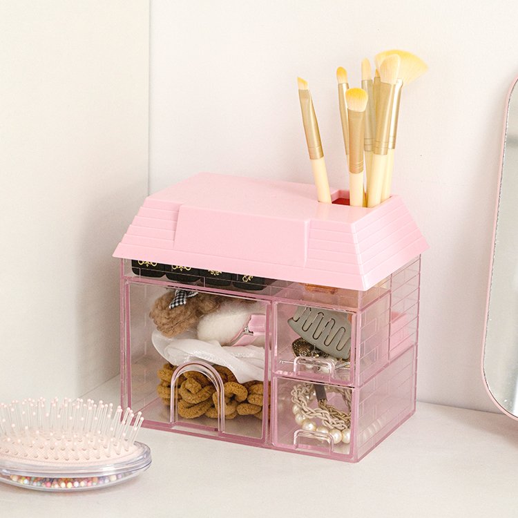 NEW ARRIVAL Multi-function Desktop Sundries Cosmetic School Supplies Multi-grid PS Plastic Storage Box With Drawer
