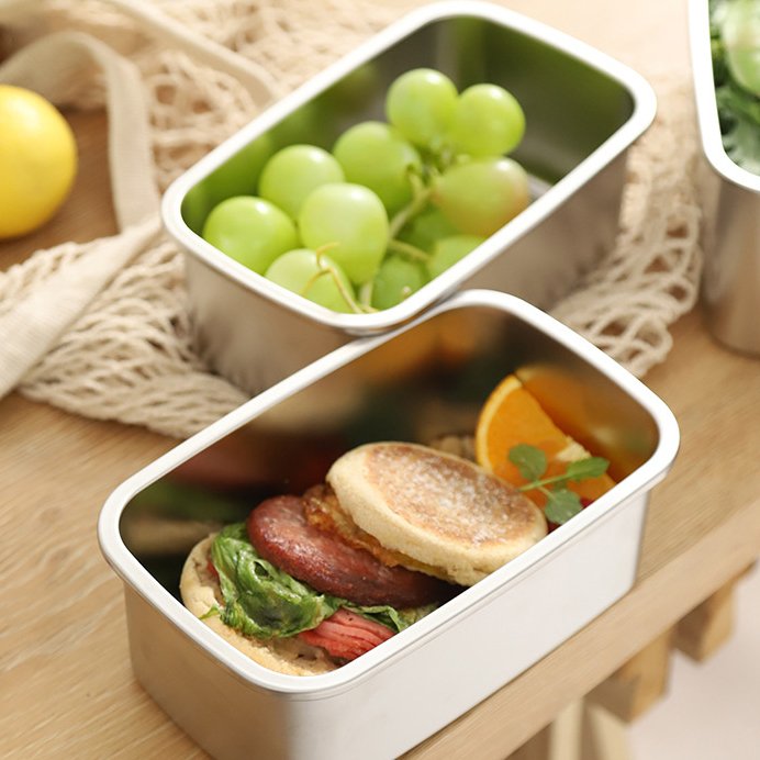 Custom food storage fresh-keeping stainless steel food container bento lunch box with lid