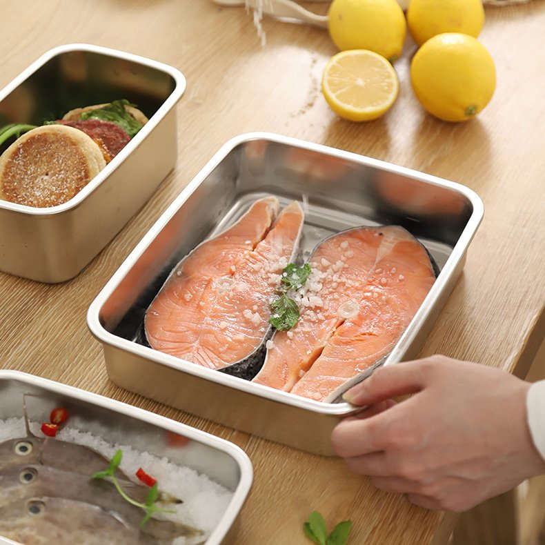Custom food storage fresh-keeping stainless steel food container bento lunch box with lid