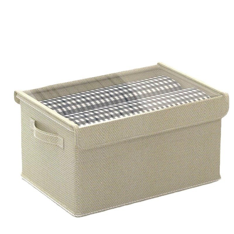 Quality Foldable Cotton linen fabric Storage Cube Bin Home Decorative Storage Box For Home Organizer File Storage
