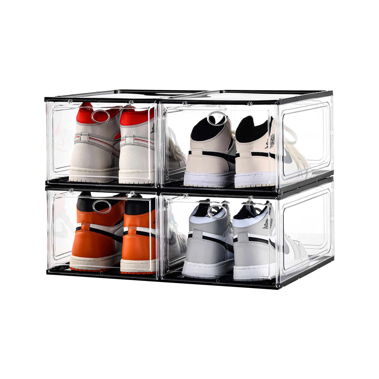 Wholesale top sale clear plastic acrylic shoe box modern shoe storage boxes in bulk stock