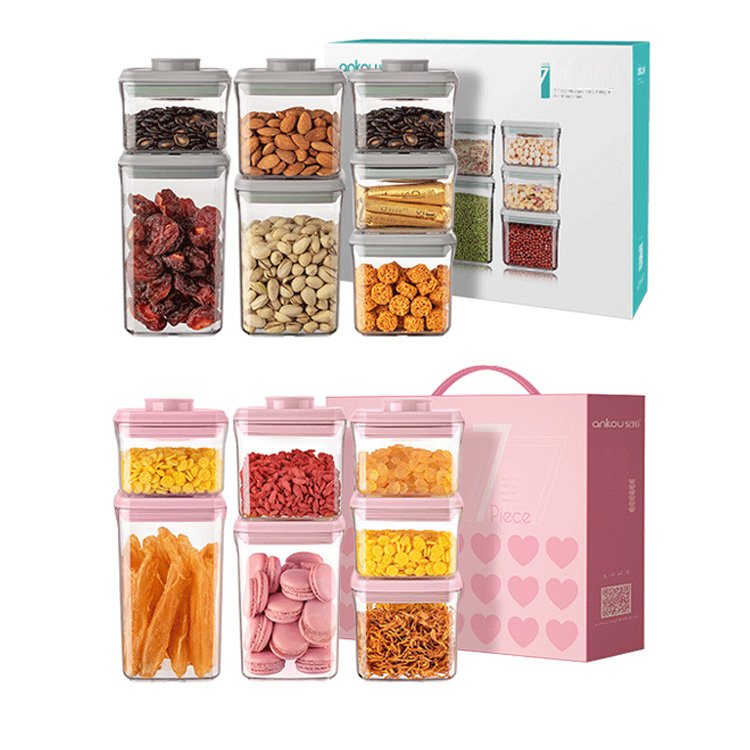 Clear Plastic Food-grade Storage Containers With Airtight Lid For Candy Cookie Rice Sugar Flour Pasta And Nuts Dry Food Storage