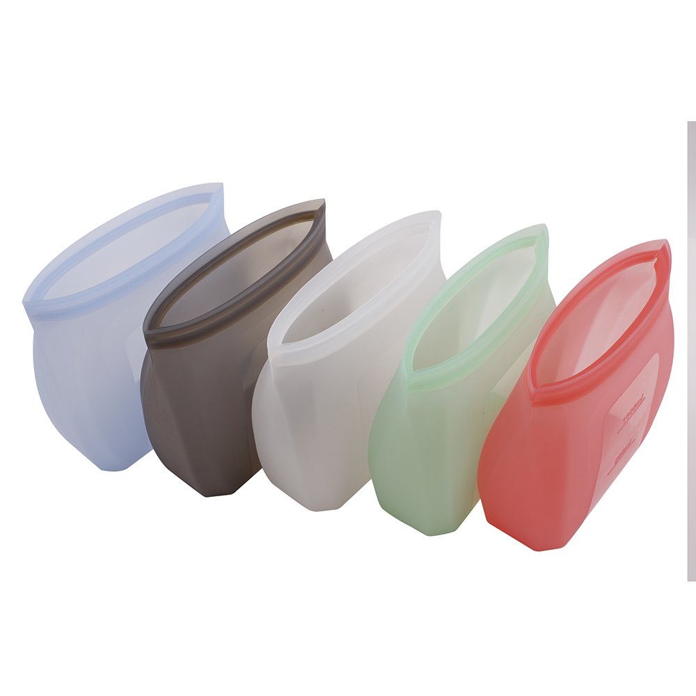 Chifnai Custom Stand Up Silicone Food Storage Bag Kitchen Freezer Silicone Reusable Organizer Container Sandwich Bag