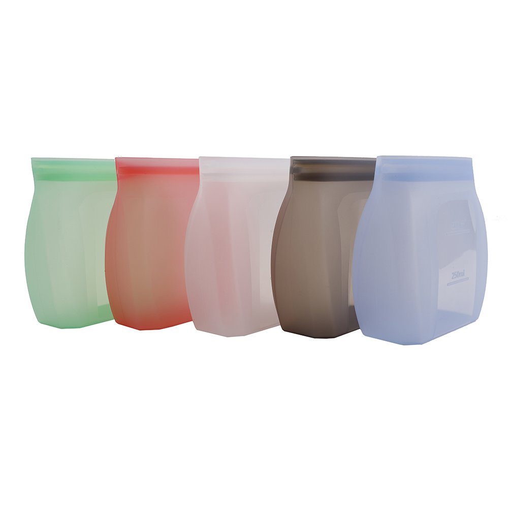 Chifnai Custom Stand Up Silicone Food Storage Bag Kitchen Freezer Silicone Reusable Organizer Container Sandwich Bag