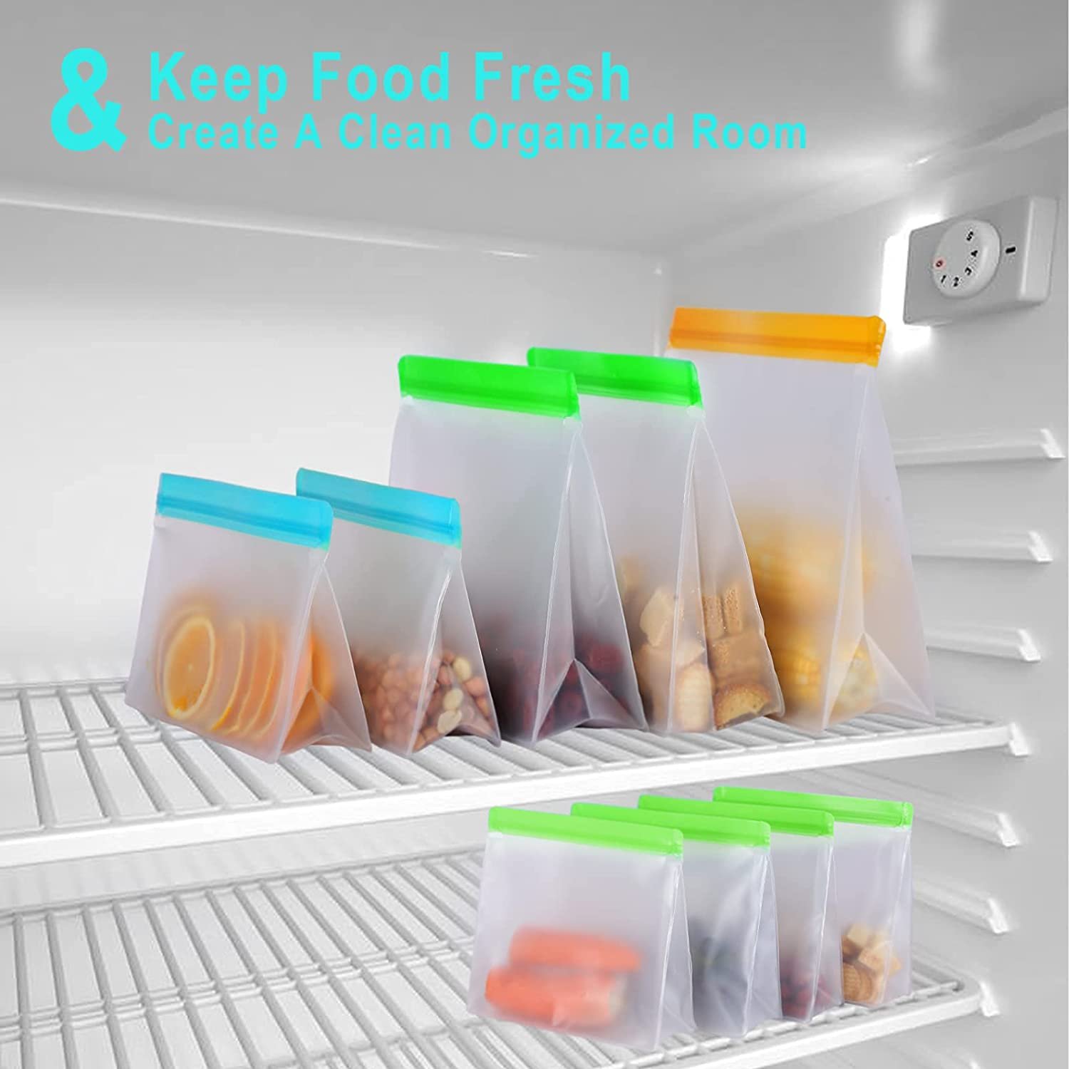 Wholesale economical PEVA self-sealing silicone airtight vegetable food storage bag pouch