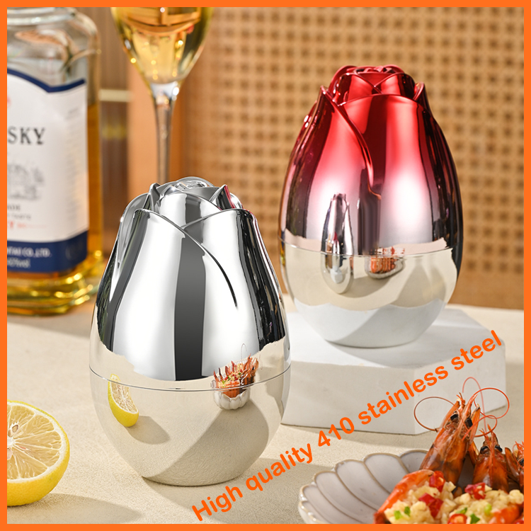 Mini Golden Rose Egg Flatware Storage Box 316L Stainless Steel High Aappearance Level Coffee Spoon Fruit Dessert Fork Set