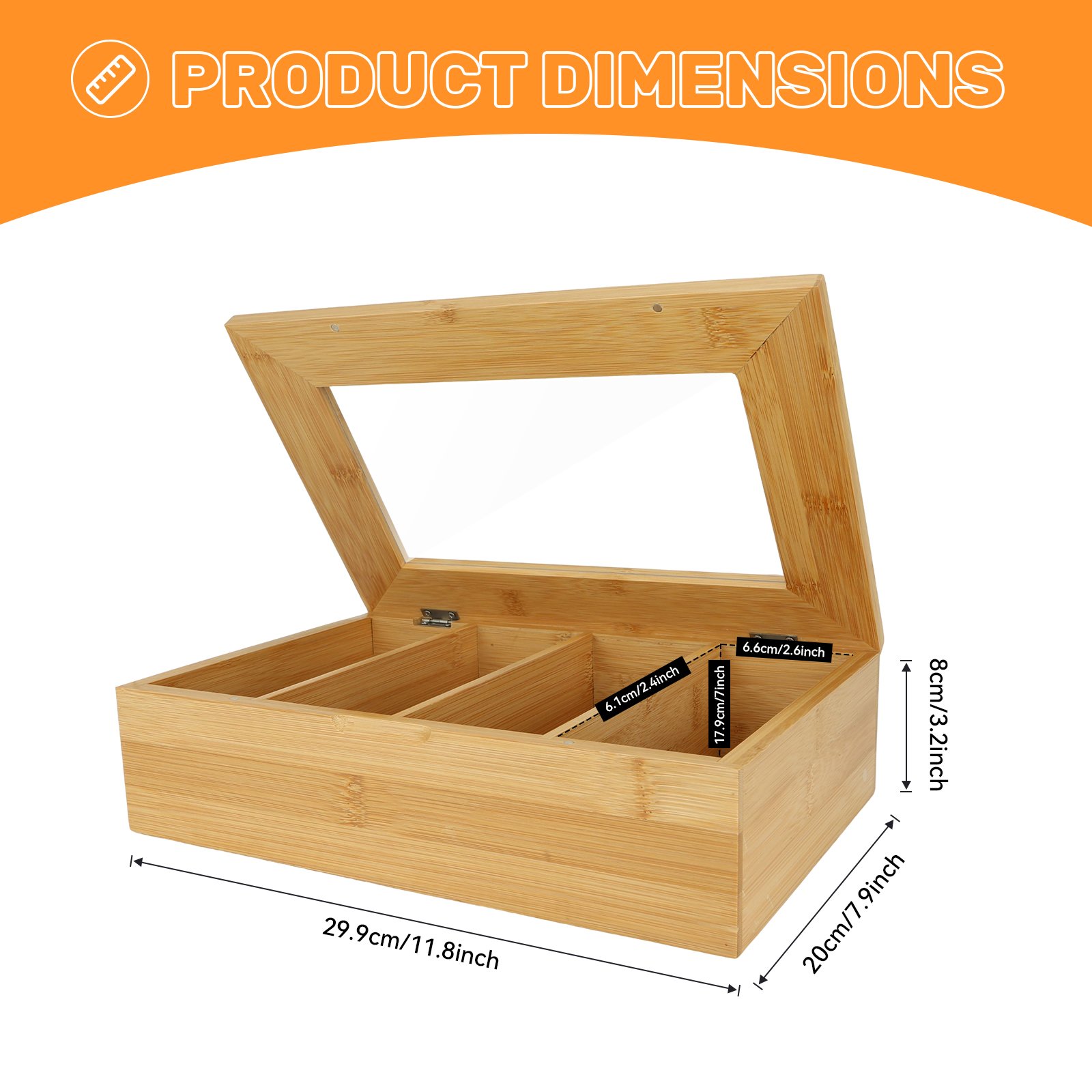 Wood Tea Bag Organizer Storage Box Bamboo Tea Presentation Bag Tea Bag Organizer Storage Box Multi-Functional Storage Box
