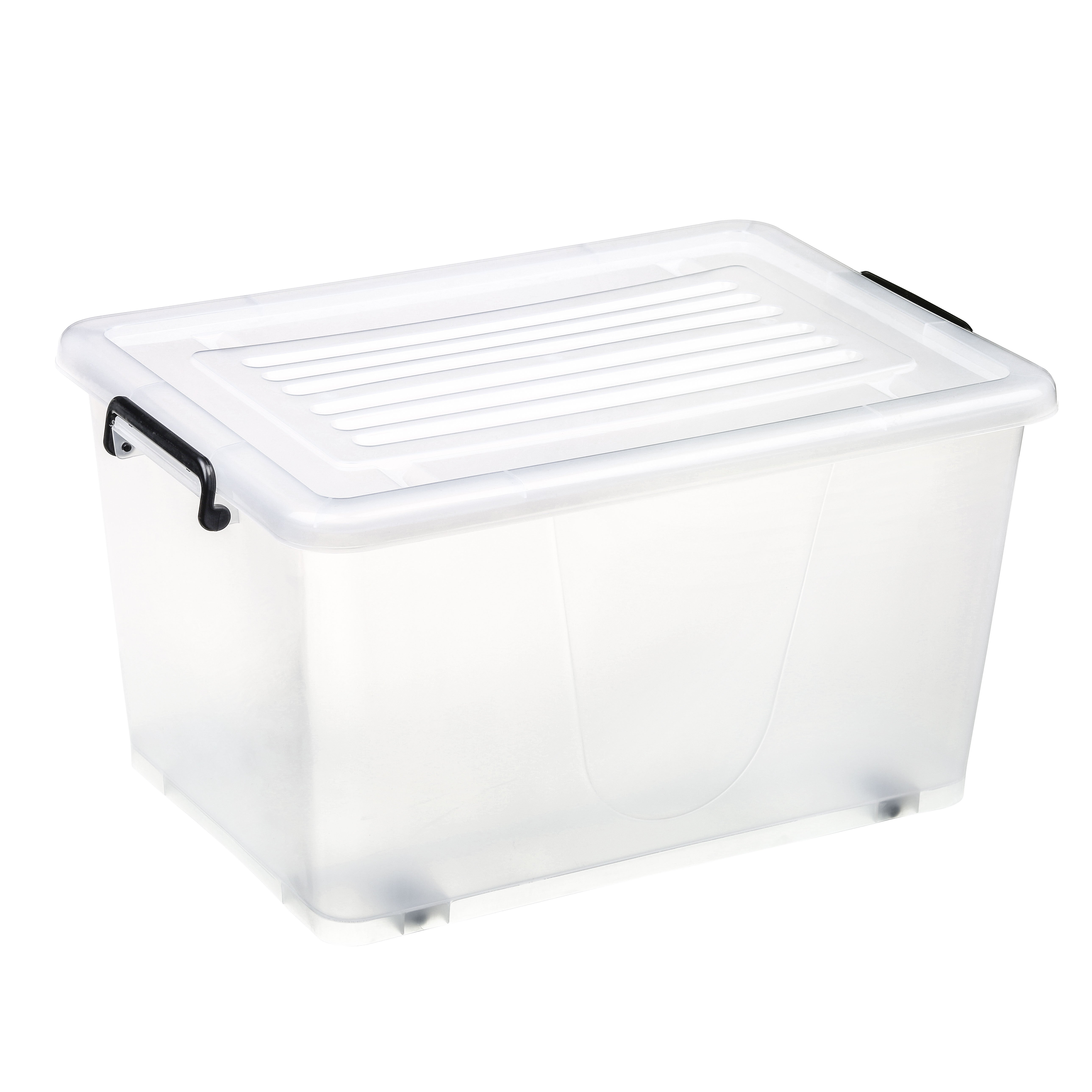 Transparent black color 50L PP competitive price storage boxes