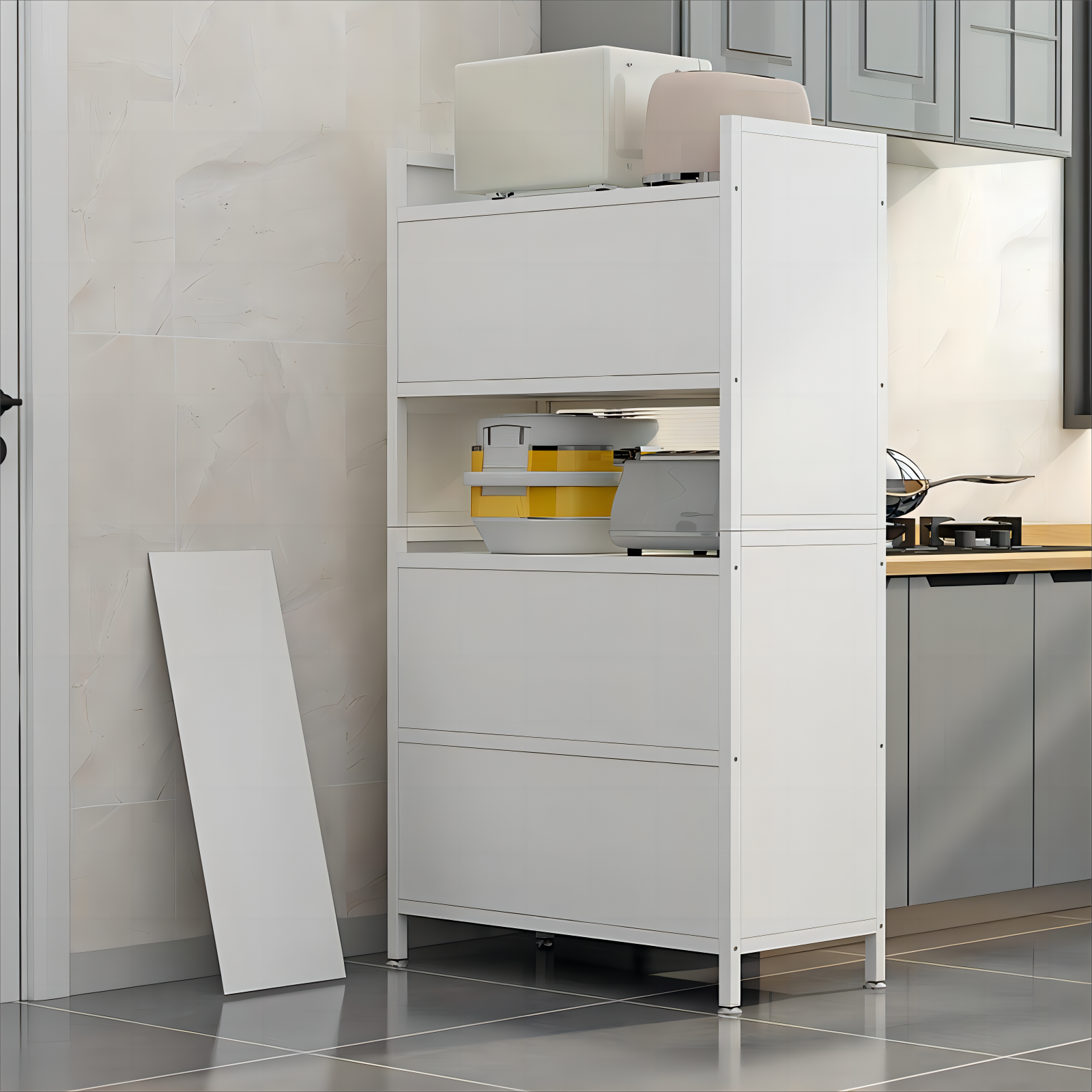 High-quality Dustproof Food Locker Kitchen Cabinet with Doors Storage Holders in Household Kitchen Accessories Kitchen Organizer