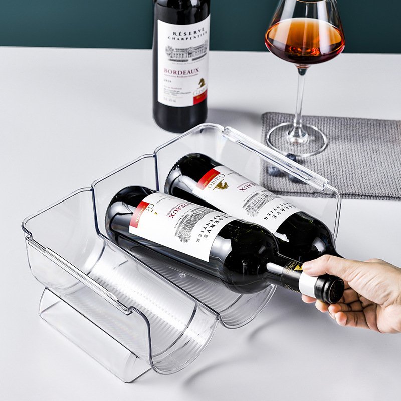 Popular Hot Selling Free-Standing Stackable 3 Bottle Storage Holder Rack Wine & Water Bottle Organizer Holder Rack for Kitchen