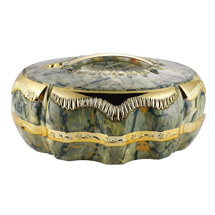 High quality Luxury Oval Shaped portable African Portable Insulated Hot Pot Casserole ABS Food Warmer Containers Serving Bowl