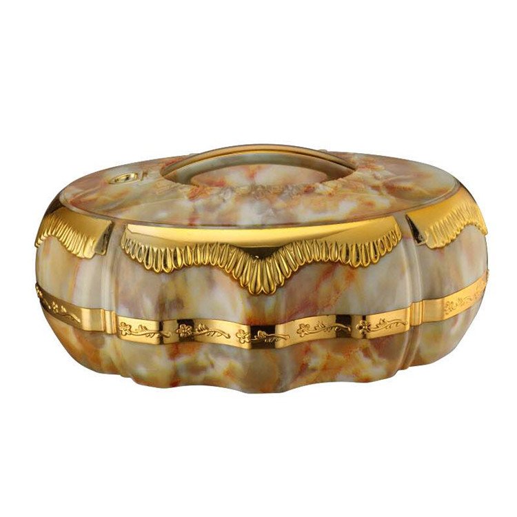 High quality Luxury Oval Shaped portable African Portable Insulated Hot Pot Casserole ABS Food Warmer Containers Serving Bowl
