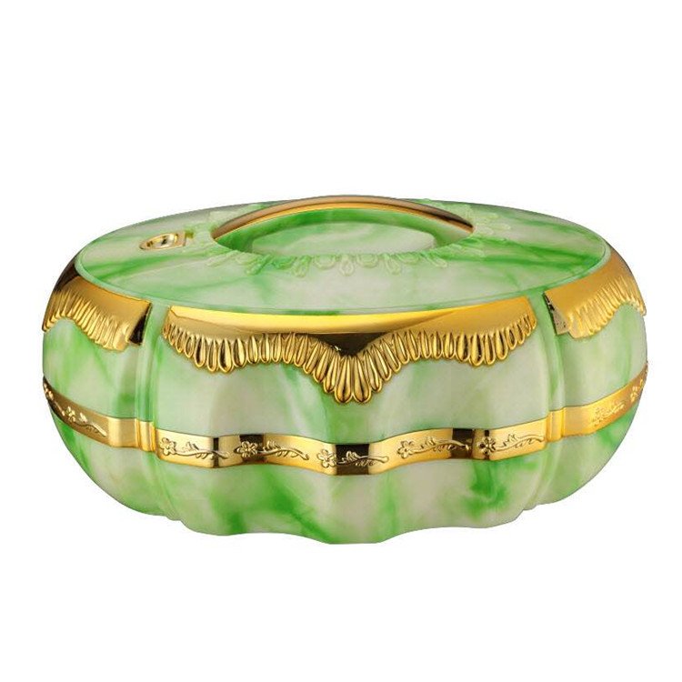 High quality Luxury Oval Shaped portable African Portable Insulated Hot Pot Casserole ABS Food Warmer Containers Serving Bowl