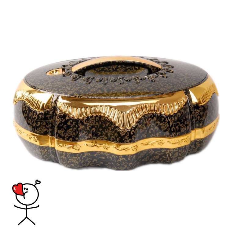 High quality Luxury Oval Shaped portable African Portable Insulated Hot Pot Casserole ABS Food Warmer Containers Serving Bowl