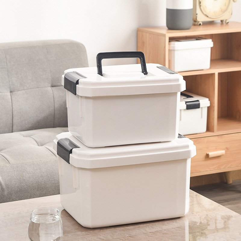 New Products 2023 Home Storage Box 2 Layers Custom Medicine Storage Box With Handle Large Capacity Plastic First Aid Kit Box