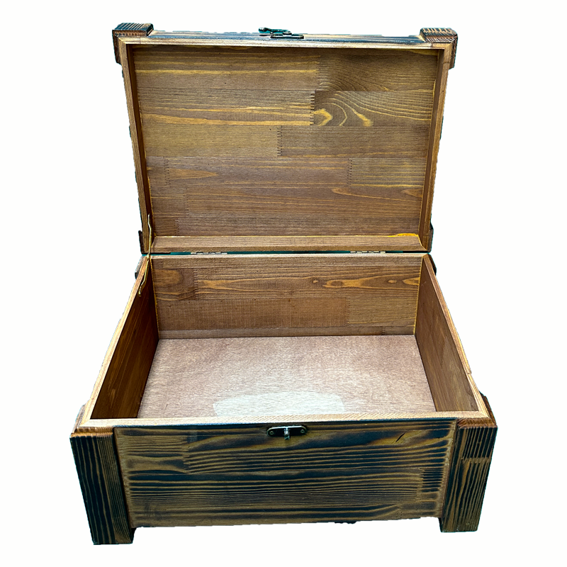 JDo-Home Decor Hamper Wooden Storage Box With Hinged Lid