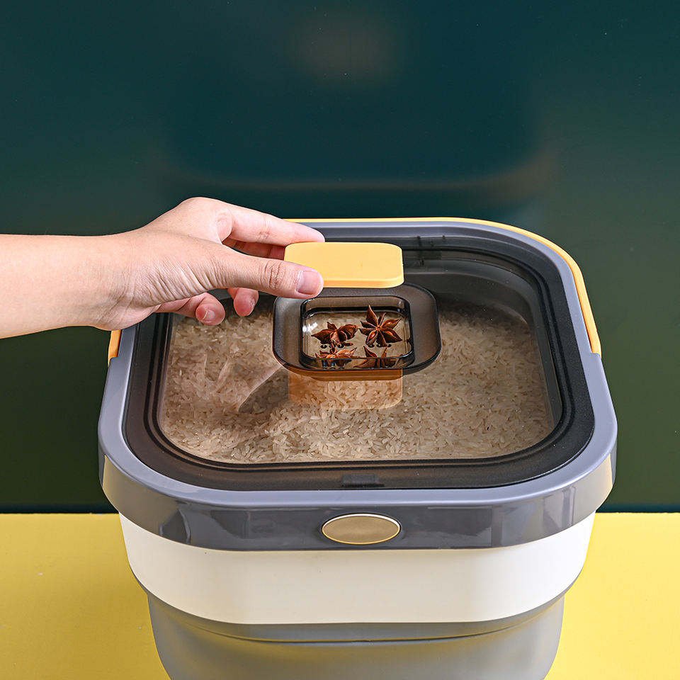 Container Rice Storage Box Insect Proof Cereal Rice Foldable Plastic 13l Storage Boxes & Bins
