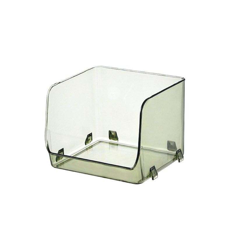 Stackable Plastic Food Storage Organizer Bin Basket with Open Front for Household Kitchen Cabinet Pantry Office Closets 6'' Wide