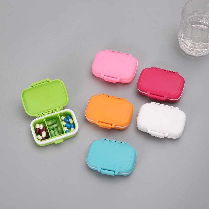 New Style Medical Box 3 Compartment Minimalist Plastic Medicine Pill Organizer Pill Storage Box