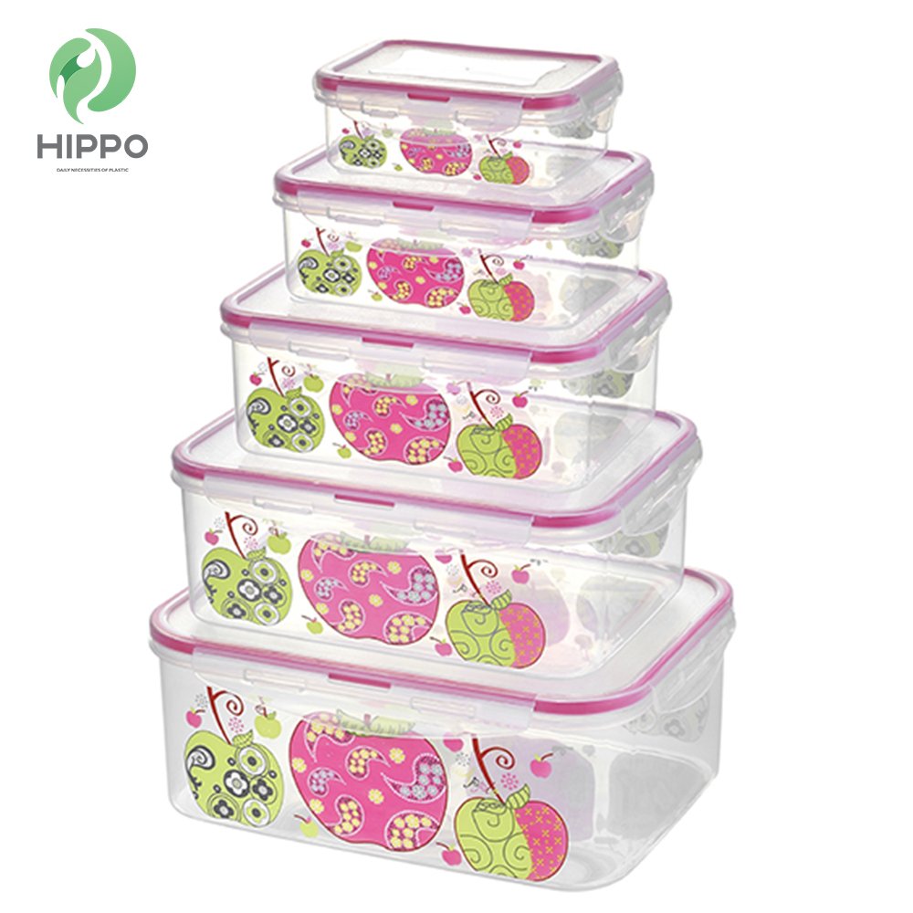 Heat resistant food grade plastic eco friendly food storage set