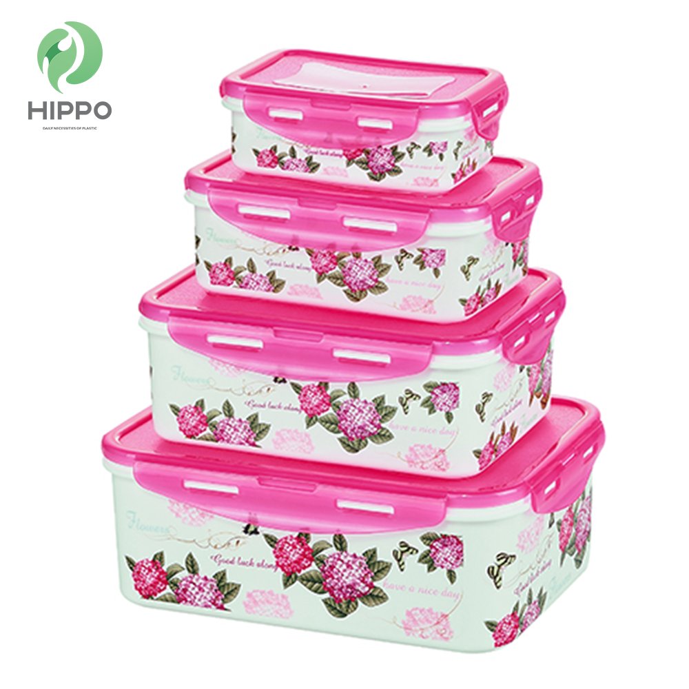 Heat resistant food grade plastic eco friendly food storage set