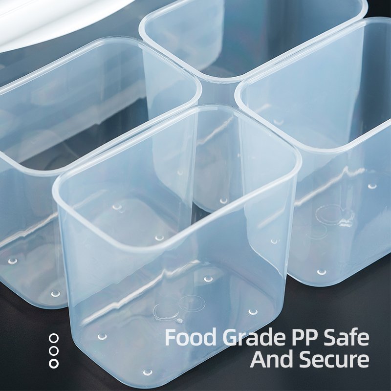 Customize Large four compartment fresh-keeping box with cover kitchen food storage fruit storage box refrigerator storage box