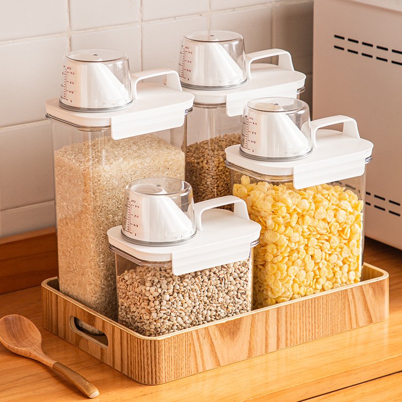 Plastic Jar Food Storage Pet Storage Food Jar Storage Jars with Lids Kitchen Food
