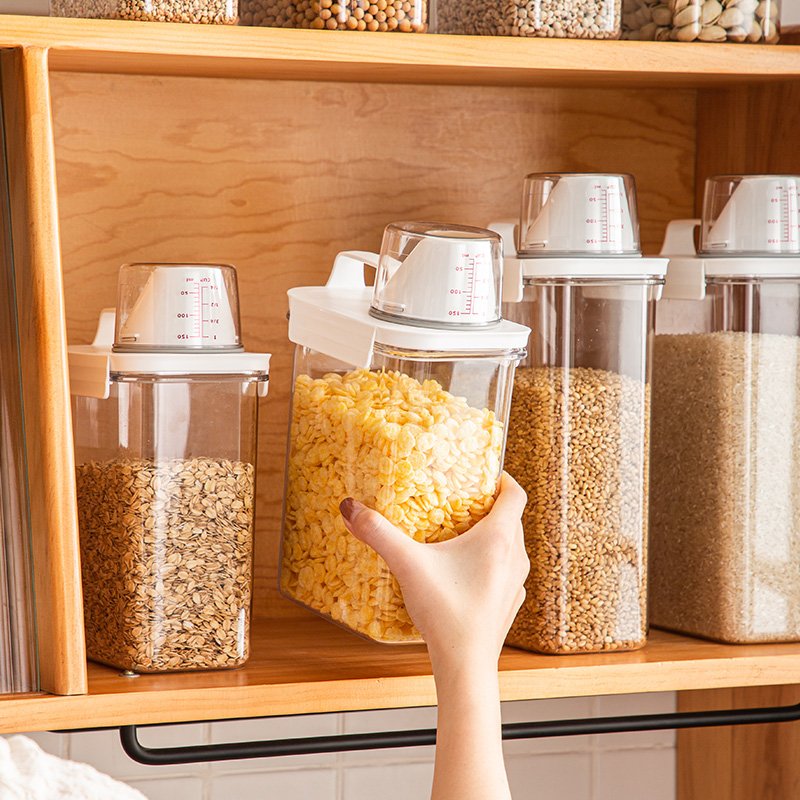 Plastic Jar Food Storage Pet Storage Food Jar Storage Jars with Lids Kitchen Food