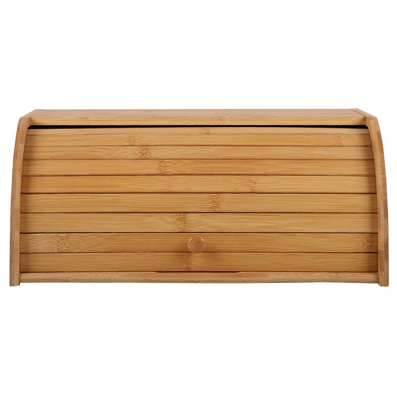 Eco friendly Large Food Storage Wooden Bamboo Wood Bread Box For Kitchen