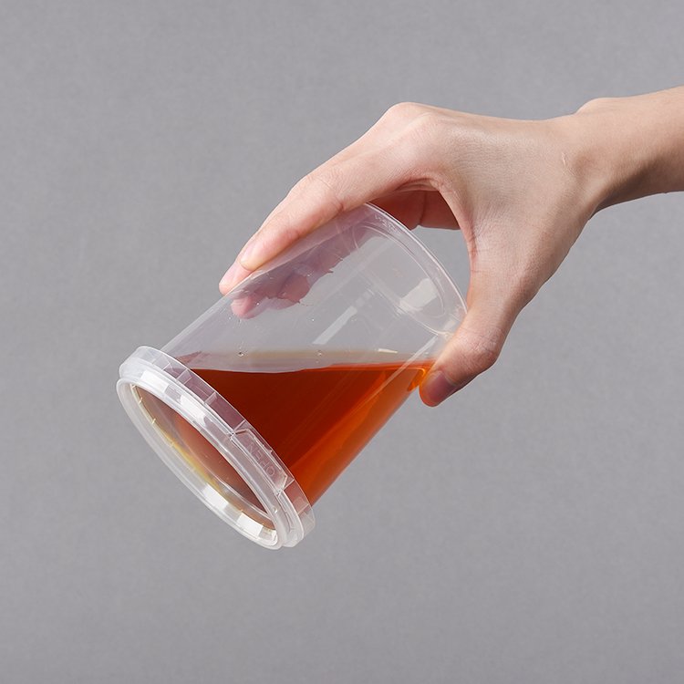 Custom 900 ml Microwavable food-grade pp plastic clear food storage container airtight round soup container with lid