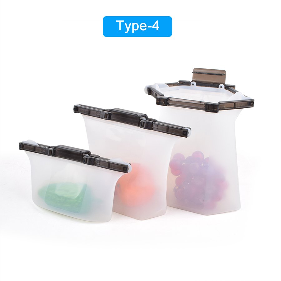 1500mL Sous Vide Airtight Seal Freezer Sandwich Zip Lock Zipper Reusable Vacuum Sealer Ziplock Silicone Food Storage Bags