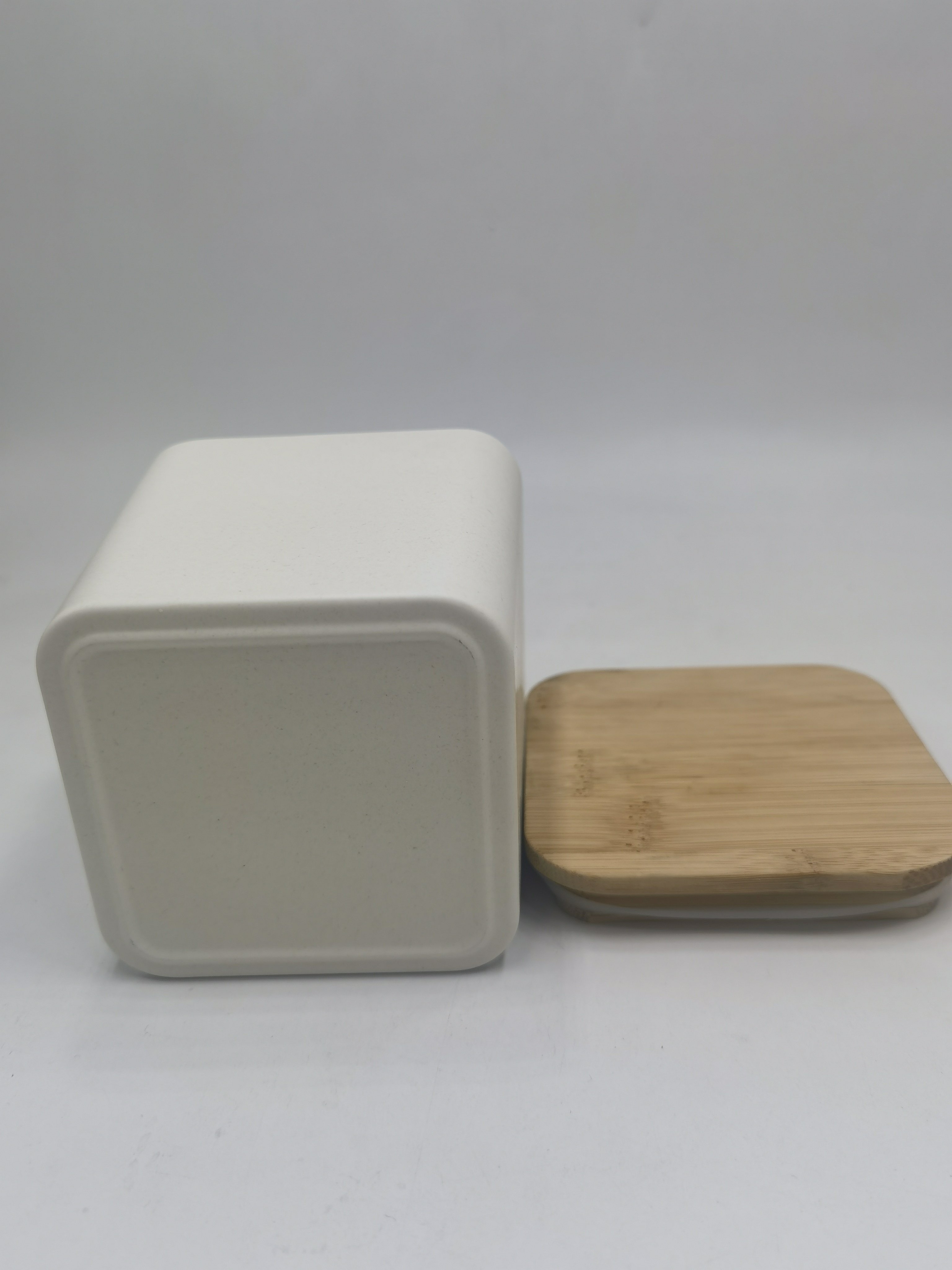 factory wholesale eco-friendly degradable bamboo fiber square storage box with bamboo lid