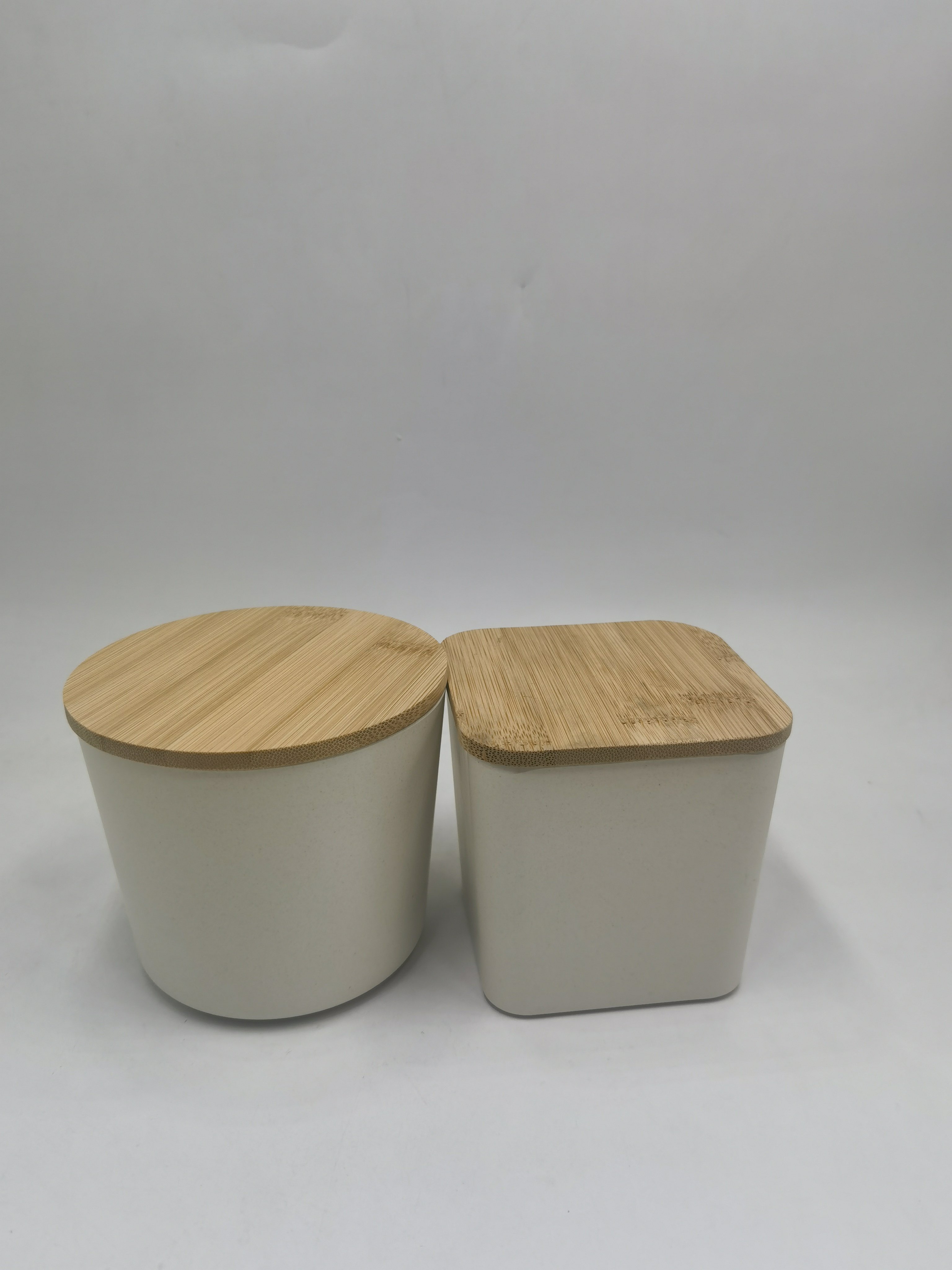 factory wholesale eco-friendly degradable bamboo fiber square storage box with bamboo lid