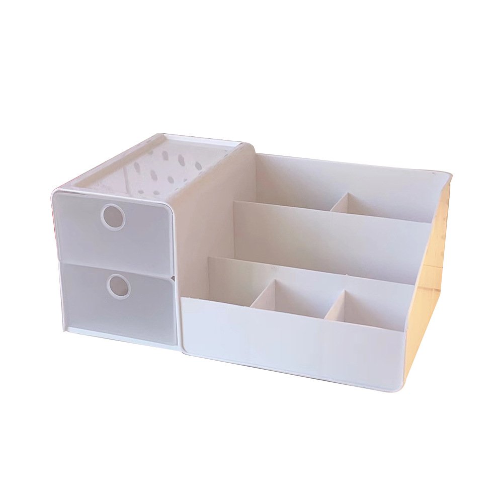 Desktop stationery pen holder storage box with drawer