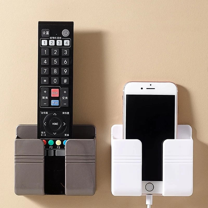 2024 4/2/1Pcs Multifunction Punch Free Wall Mounted Storage Box Organizer TV Remote Control Mobile Phone Plug Charging Holder