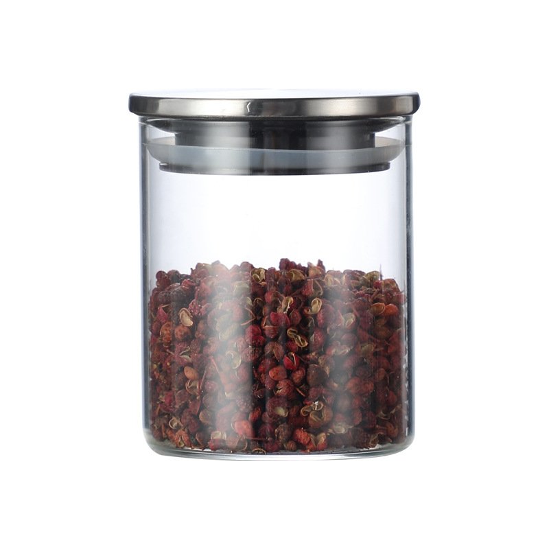 borosilicate glass storage jar with stainless steel lid new storage container for food candy