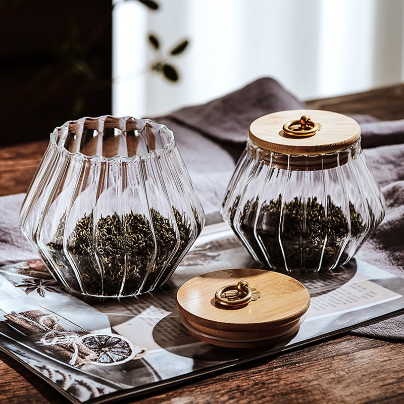 Professional manufacture cheap kitchen small storage containers glass spice food storage jars set airtight canister