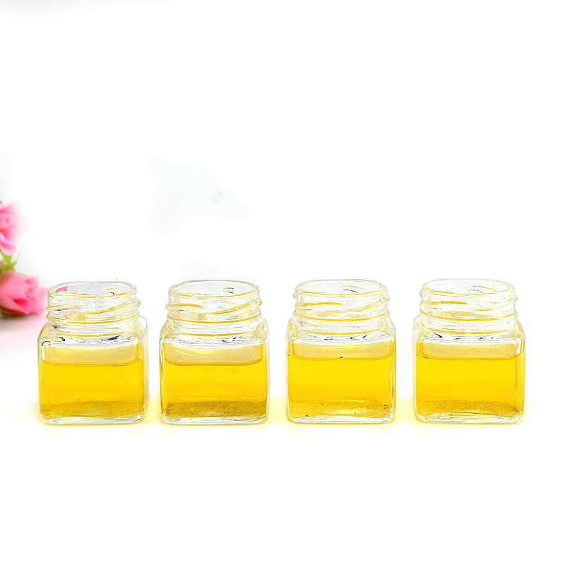 Stocked Empty 45ml 60ml 100ml 180ml 280ml Square Kitchen Food Storage Glass Honey Jar with Metal Lids