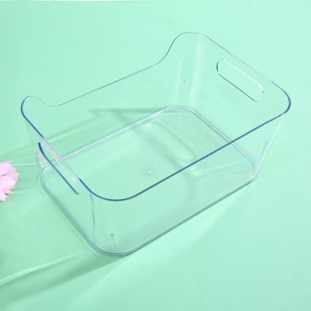 Household Plastic Desktop Storage Box Clear PET snacks makeup Storage Bin
